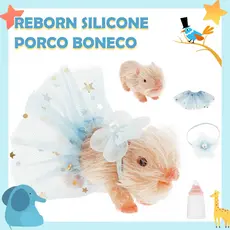 Reborn Silicone Porco Boneco Brinquedo Mini Macio Lifelike Fofo Miniatura Renascida De Para Crianças Presente