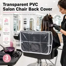3 Peças Capa Traseira Cadeira Salão Beleza Plástico Transparente À Prova D'água Protetor Impermeável Macio