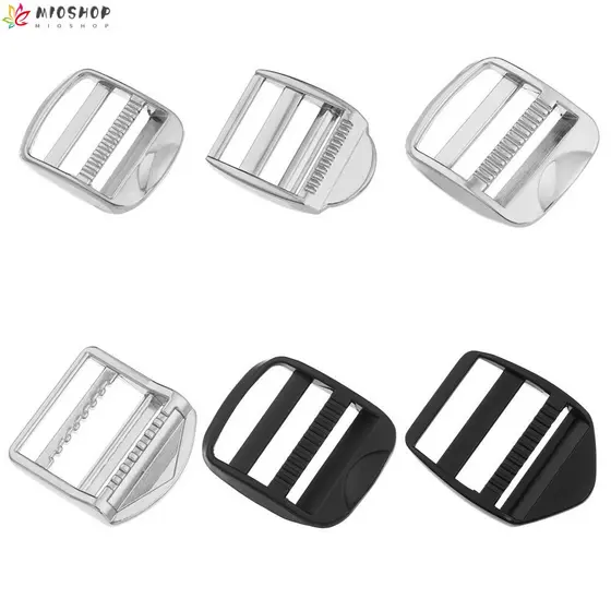 MIOSHOP Fivela De Ajuste Deslizante Metal Para Bagagem Mochila Rectângulo