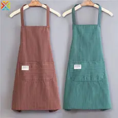 Avental De Pano De Algodão Feminino Masculino Cozinha Limpeza Aventais Com Bolso Cozinhar Pintura Cintura Roupas De Trab