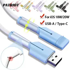 2Pcs/Set Tampa Protetora De Cabo Anti-Quebra-Para iOS 18W/20W , USB-A , Tipo C-Protetor Universal De Bobinador De Linha De Carregamento De Telefone-Candy Color , Silicone , Soft , Durable