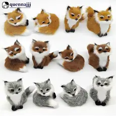 QUENNA Simulação Mini Raposa Modelo Imitação Fox Ornamentos Crianças Aniversário Decoração De Casa Bonecos De Pelúcia M5Q2