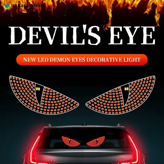 NSL 2 Pçs Carro LED Diabo Olho Luz Decorativa De Advertência Traseira Vermelho Dinâmico Demônio Olhos Atmosfera Acessóri