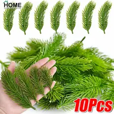 1/10pcs Ramos De Pinheiro Artificiais De Natal/Arbustos Simulados Folhas De Plantas Verdes/Grinalda De Buquê Agulhas De