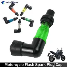 NOBELJIAOO Tampa Da Vela De Ignição Do Flash Motocicleta 90 Graus Piscando A1E1