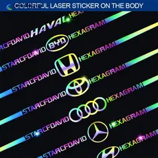 NOBELJIAOO 60cm Colorido Reflexivo Decoração Do Carro Adesivos A Laser Legal Porta Corpo Decalques À Prova Dwaterproof Á