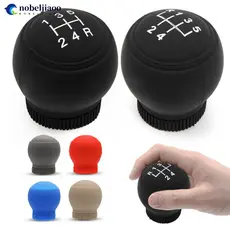 NOBELJIAOO Universal Round 5/6 Speed Silicone Car Case Gear Head Shift Collars Knob Grips Capa Lever Decoração Acessório