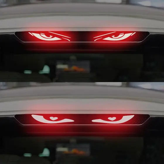 Luzes De Freio Do Carro Lanterna Traseira Adesivo Protetor De Lâmpada De Fibra De Carbono Cobre Olho Diabo Hawkeye