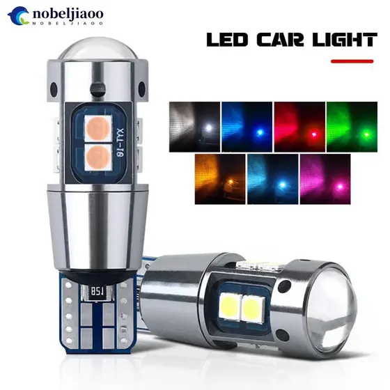 NOBELJIAOO 1Pc T10 Carro LED Canbus Sem Erro 5W5 DC 12V 3030 10SMD Marcador De Luz Lateral Interior Lâmpada De Estaciona
