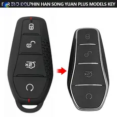 NOBELJIAOO Capa De Chave Remota De Silicone Com 4 Botões Para BYD Golfinho Han Canção Yuan Plus Modelos Fob Antiderrapan