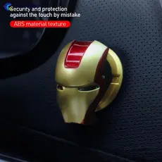 NOBELJIAOO Interior Do Carro Botão De Parada Ignição Motor Capa Protetora Homem Ferro Decoração Adesivo Acessórios Inter
