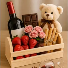 Cestinha de Madeira Pinus Multiuso 40x11 cm – Porta Pães, Temperos, Maquiagens e Perfumes – Decoração Rústica Artesanal