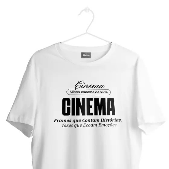 Camiseta masculina de Algodão Cinema Estilo minimalista I Camiseta masculina profissões I minha escolha de vida I frase