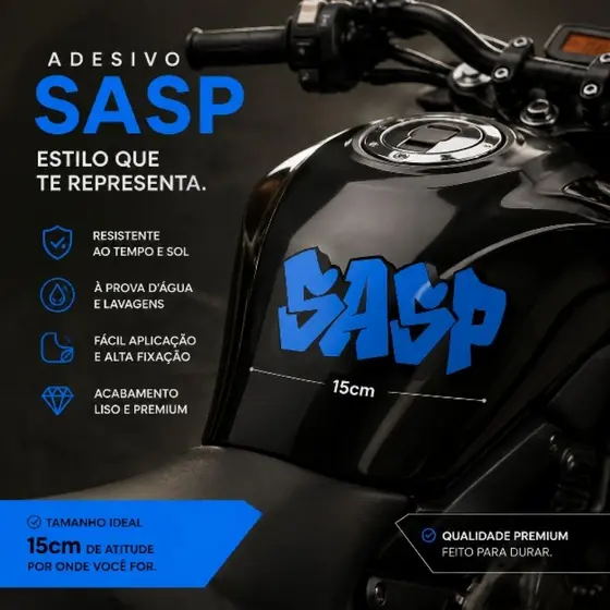 Adesivo do sasp para bolsao, moto capacete, carro etc.