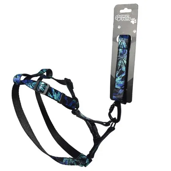 Kit Coleira e Guia ou Peitoral para Cachorro Estampada Folhagem Regulável e Reforçada | Passeio Seguro  Pet Great Pets