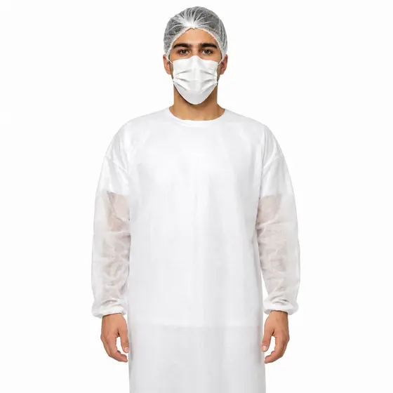 Kit Avental Descartável 30g 10 Unidades Manga Longa Jaleco Capote TNT 30 Gramatura