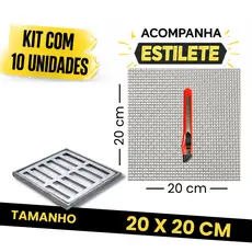 Tela para Ralo de Banheiro Quintal 20x20cm Tela Protetora contra Barata e Insetos