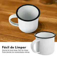 Xícara 150ml Lisa Esmalte Vítreo Exclusivo Design Prático e Polido