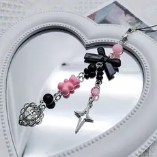 ✿ Telefone Colorido Guitarra Cross-Heart Butterfly-Kawaii Phone Lanyard