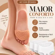 Kit 3 Pares de Palmilhas Ortopedica para Pés Calo Protetor Antepé Meia Palmilha Antiderrapante