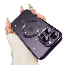 Case Capa Para iPhone 14 13 15 16 Com Anel de Carregamento por Indução e  Proteção De Câmera