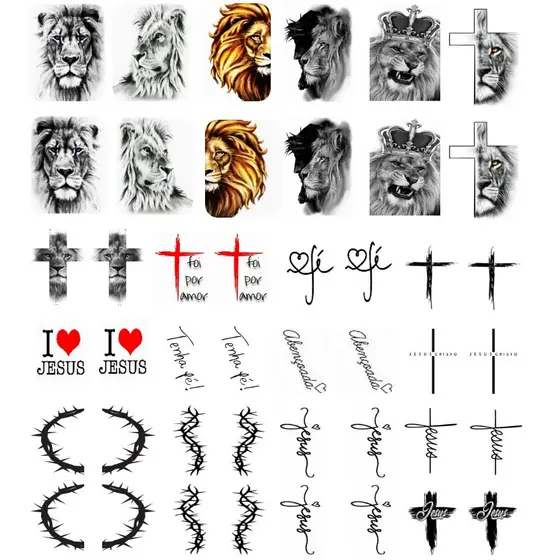 Adesivos Películas de unhas decoração manicure pedicure gospel cristão evangelico leão de judá fé Jesus