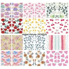 Mega Cartelão Películas de Unhas Nail Art Floral Coração Sortidos