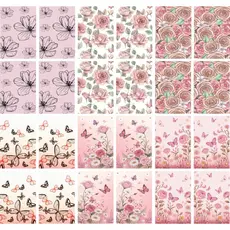 Películas adesivos decoração de unhas manicure rosa chá com flores pretas