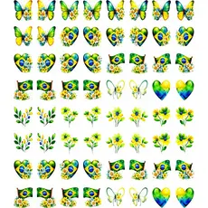 Películas Adesivos de Unhas Nail Art Copa - Bandeira Brasil