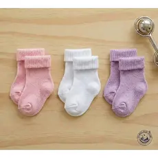 Kit 3 Pares de Meias para Bebê Recém Nascido RN Menino Menina Liso Conforto Saída de Maternidade Enxoval (0 a 10 Meses)