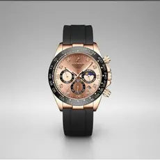 Relógio Masculino Binbond Daytona Cronógrafo Luxo Aço Silicone Esportivo Prova D'Água Premium B1727 Masculino Elegante