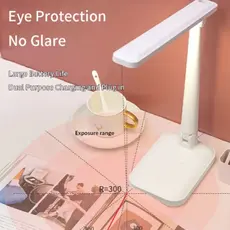 Luminária de Mesa Recarregável LED Touch Ajustável com 3 Modos Para Lateral de Cama/Mesa/Estudo