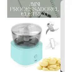 Mini Processador Elétrico Triturador 3 Laminas Recarregável USB Portátil