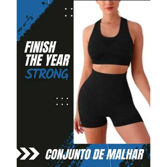 Conjunto Fitness Feminino - Top Bojo e Short Levanta Bumbum Para Academia e Yoga