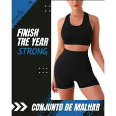 Conjunto Fitness Feminino - Top Bojo e Short Levanta Bumbum Para Academia e Yoga