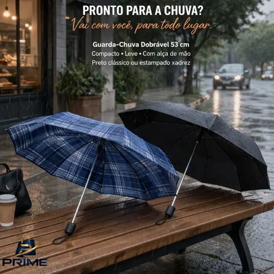 Guarda-Chuva Dobrável - Reforçado Resistente Portátil Sombrinha Unissex Guarda-Sol de Mão Versátil