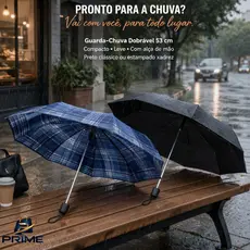 Guarda-Chuva Dobrável - Reforçado Resistente Portátil Sombrinha Unissex Guarda-Sol de Mão Versátil