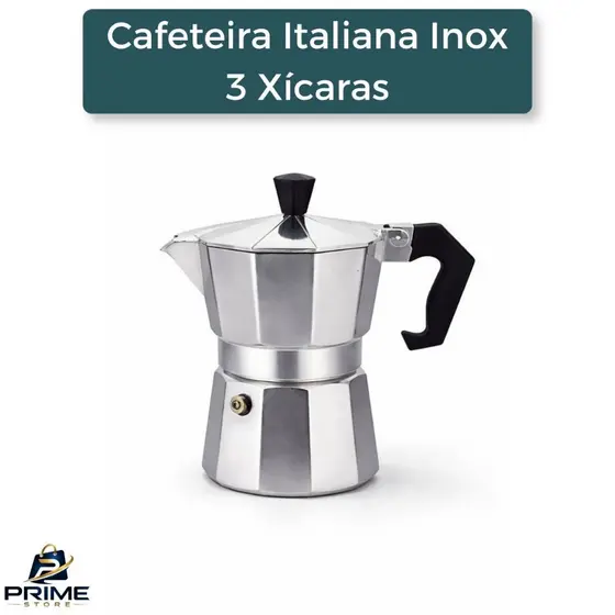 Cafeteira Italiana Inox Thika 3 Xícaras – Café Expresso Encorpado e Aroma Intenso com Design Premium
