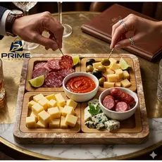 Conjunto 4 petisqueira Quadrada com base em Madeira  Tábua de frios mesa Petiscos Queijos Aperitivos