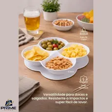 Petisqueira Thika 4 Divisórias 27,5cm – Organize Aperitivos com Elegância e Resistência Premium