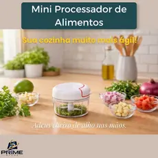 Mini Processador Manual DDG Home – Tritura Temperos em Segundos 2 Lâminas de Aço e Praticidade Total