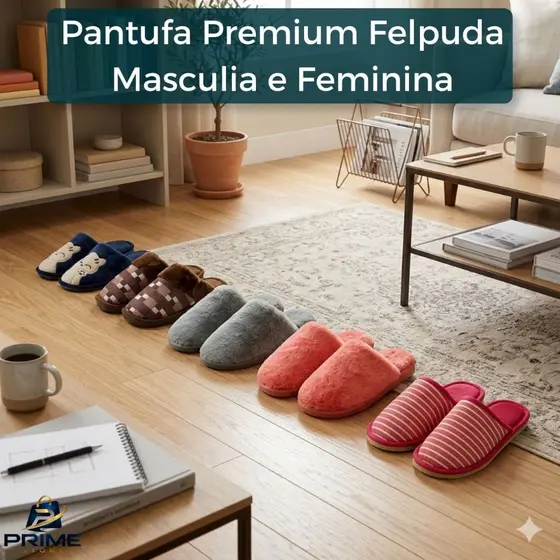 Pantufa Premium Felpuda Pés Aquecidos com Conforto de Nuvem Solado Antiderrapante de Alta Segurança