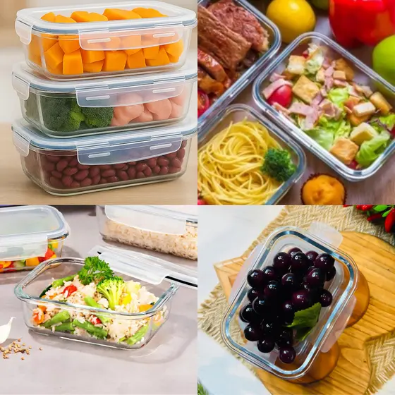 Pote de Vidro Hermetico para Alimentos com Tampa Plástica Marmita Fit Treino Comida Grande Casa Cozinha Multiuso -1040ml