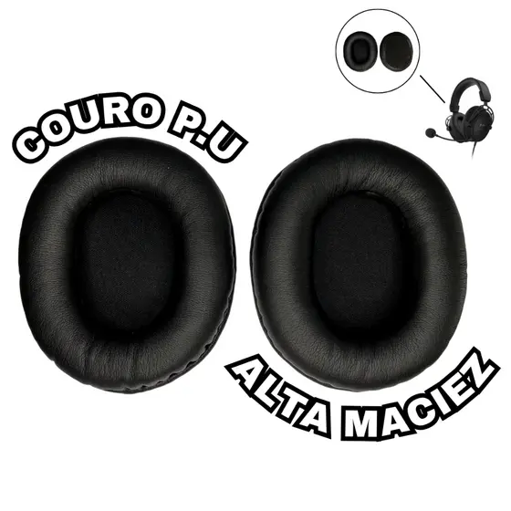 Espumas Almofadas Couro P.U Para Fone Hyperx Cloud Core / Wireless