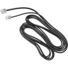 Fio de telefone liso chato c/ 2m - cinza e preto