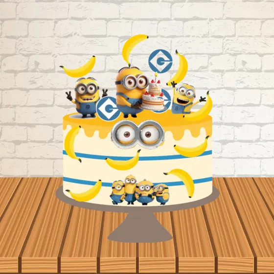 Topo Topper de Bolo Personalizado Minions Simples