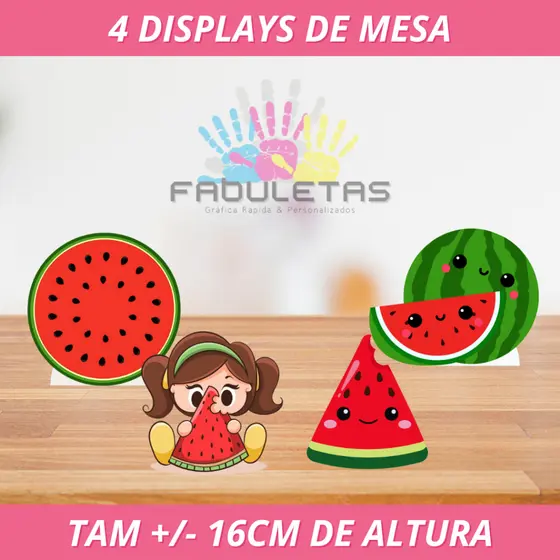 Kit Festa 4 Displays de Mesa MELANCIA (Não é MDF)