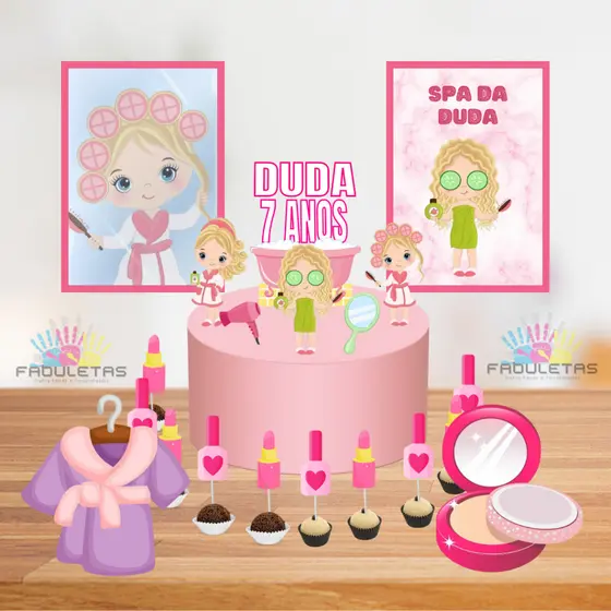 Kit Festa Só Um Bolinho SPA MENINA Enviar Nome/Idade IMEDIATAMENTE maquiagem