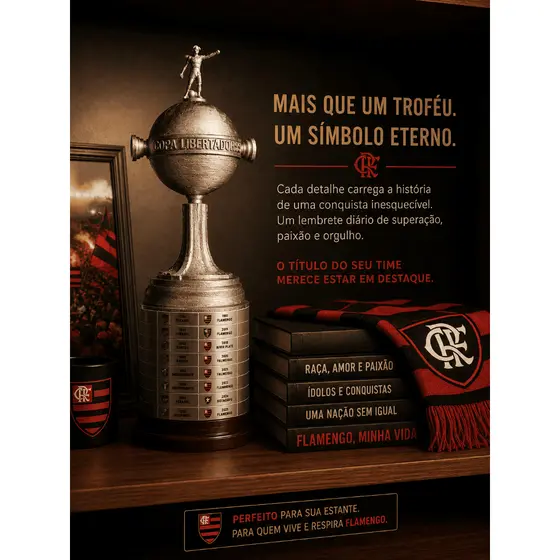 Mini Troféu Libertadores Decorativo Colecionável Impressão 3D Futebol Futebol Copa Libertadores