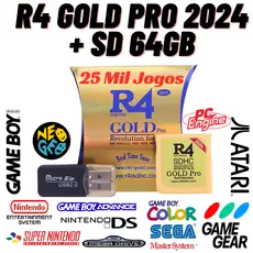 Cartão Cartucho R4 Gold Pro 2026 Sd 64gb 25000 Ds 2ds 3ds